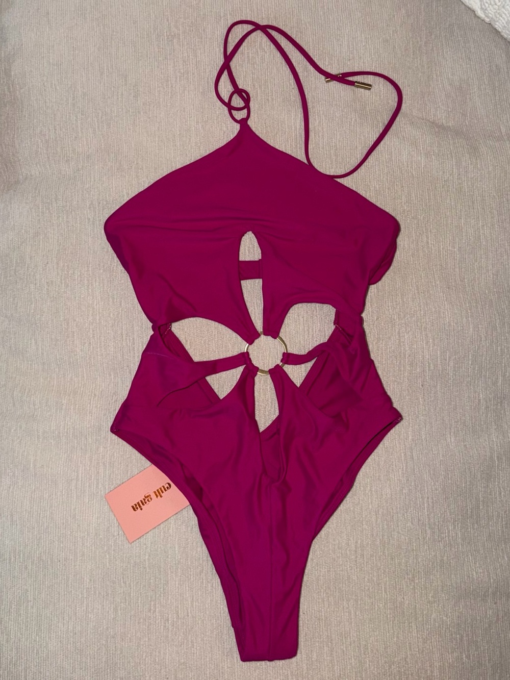 NWT Cult Gaia Aster One Piece Swimsuit Bloom Pink New Fuschia Bikini Flower - Picture 3 of 5